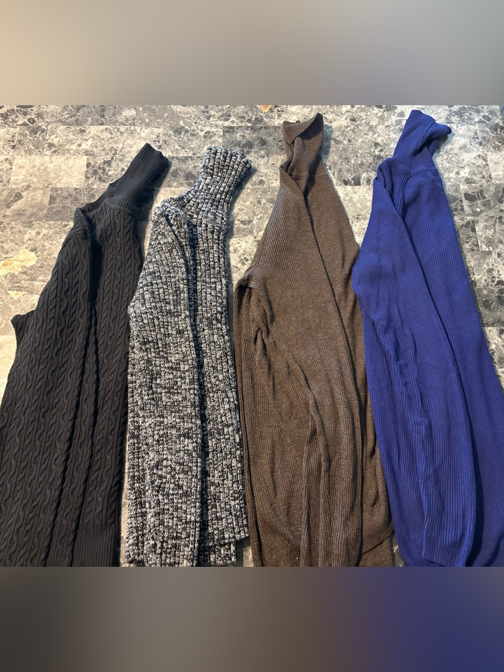Turtleneck Sweater Bundle - Black, Gray, Brown & Blue